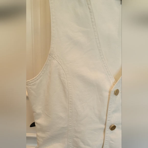 DL1961 White Denim Vest Linen Blend - Picture 10 of 13